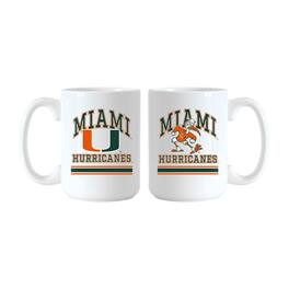Logo Brands - Miami Hurricanes 15oz. Current & Throwback Mug Set - Multicolor