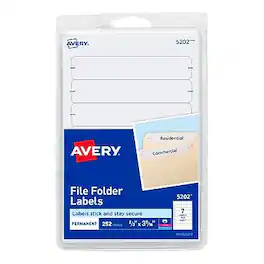 Avery - Easy Peel Laser/Inkjet File Folder Labels, 2/3" x 3-7/16", 252 Labels/Pack - White