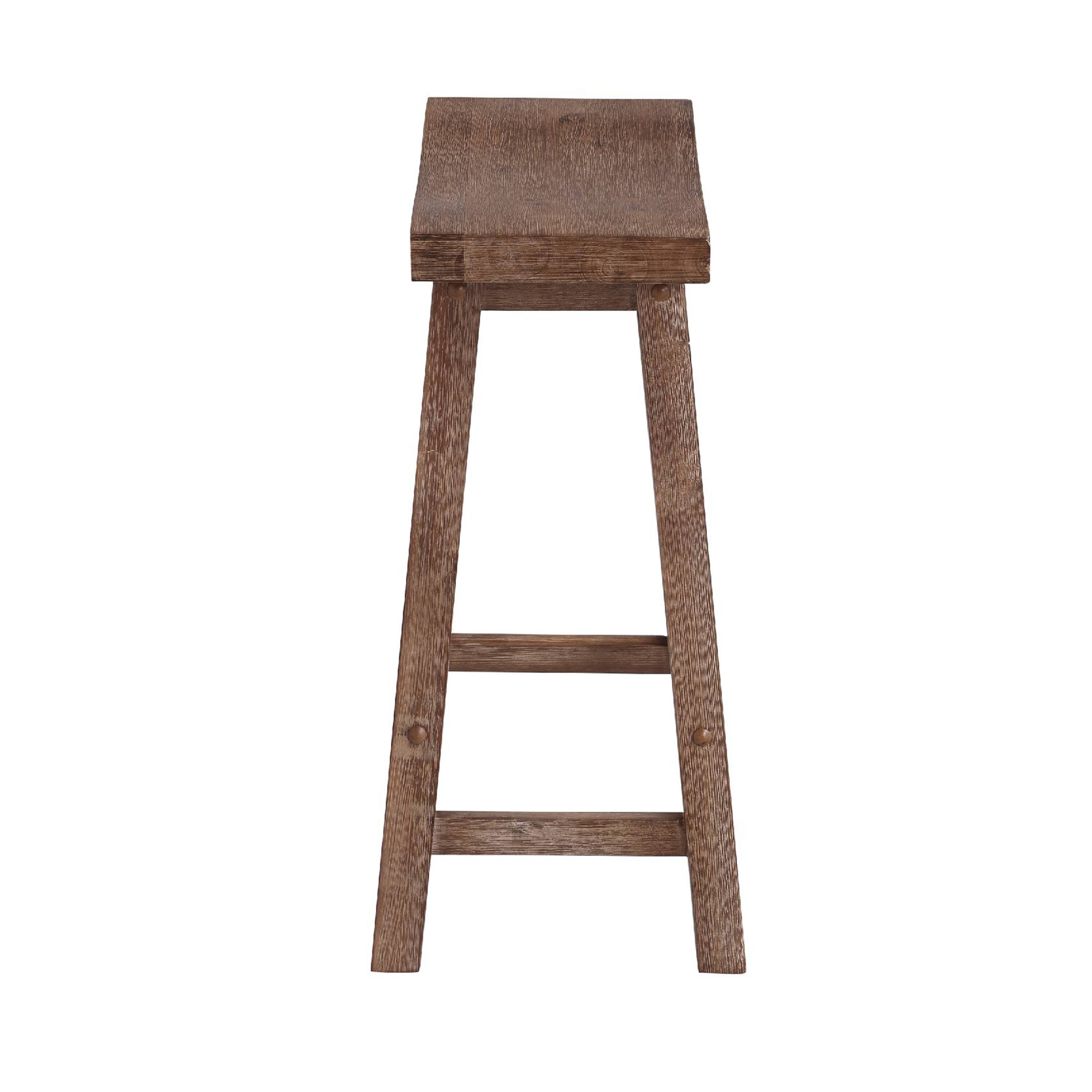 Alt View 2. Manhattan Lane - Wooden Frame Saddle Seat Counter Height Stool with Angled Legs - Brown.