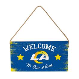 Evergreen Enterprises - Los Angeles Rams 6" x 11" Welcome Home Wood Wall Sign with Rope Hanger - Multicolor