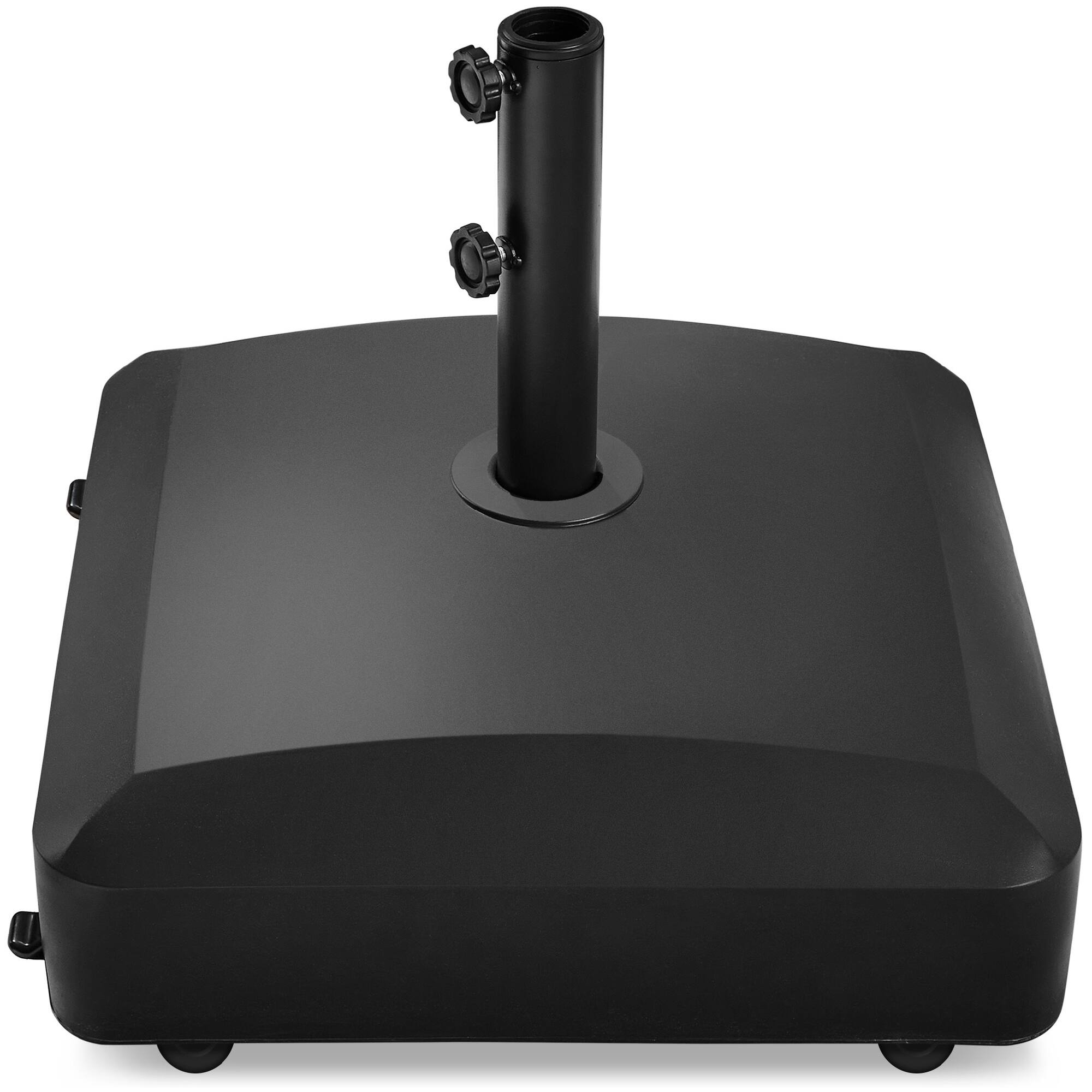 Best Choice Products - Fillable Mobile Umbrella Base Heavy Duty Market Stand w/ 4 Wheels, 2 Locks, 123lb Capacity - Black