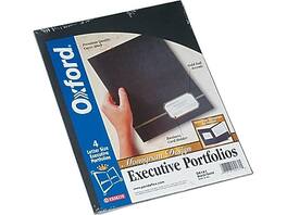 Oxford - Monogram Design 2-Pocket Presentation Folders, 4/Pack (04161) - Black/Gold