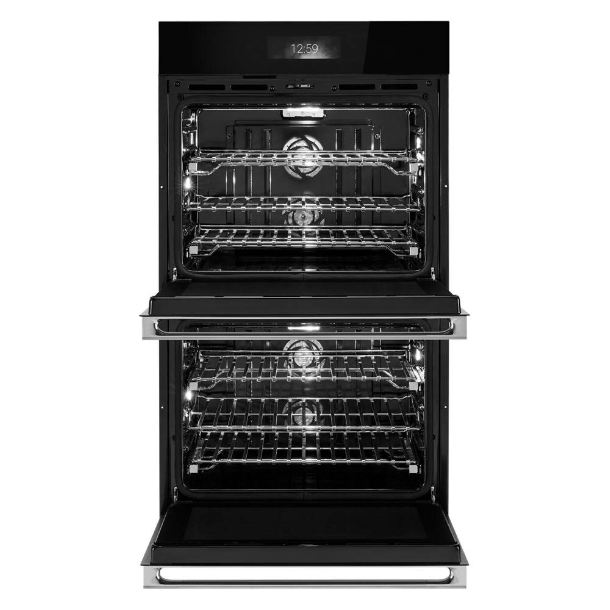 Alt View 1. JennAir - NOIR 30" Built-In Double Electric Wall Oven with Vertical Dual-Fan True Convection with Advanced Temperature Precision - Stainless Steel.