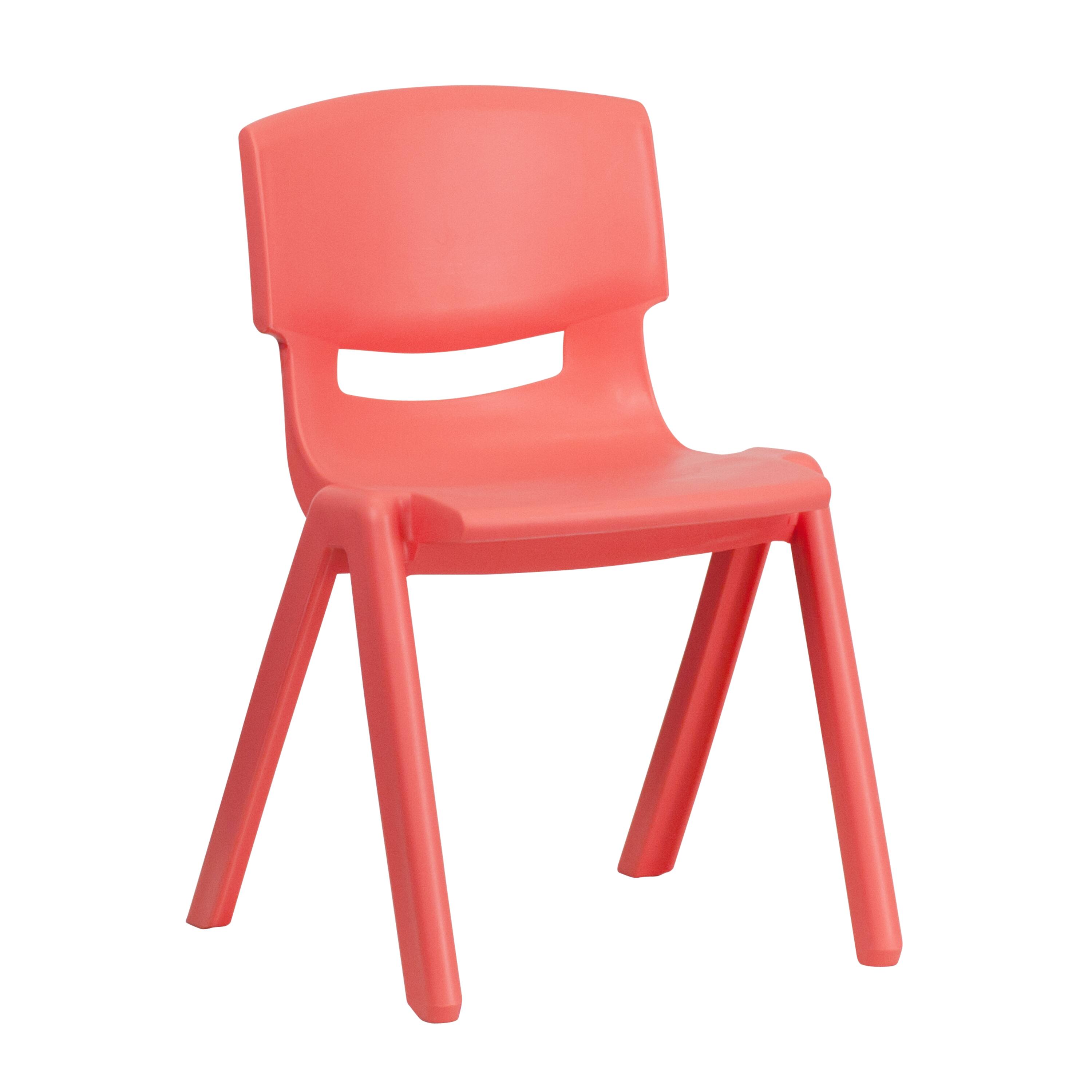 Alt View 7. Emma + Oliver - 2 Pack Plastic Stack School Chair with 13.25"H Seat, K-2 School Chair - Red.