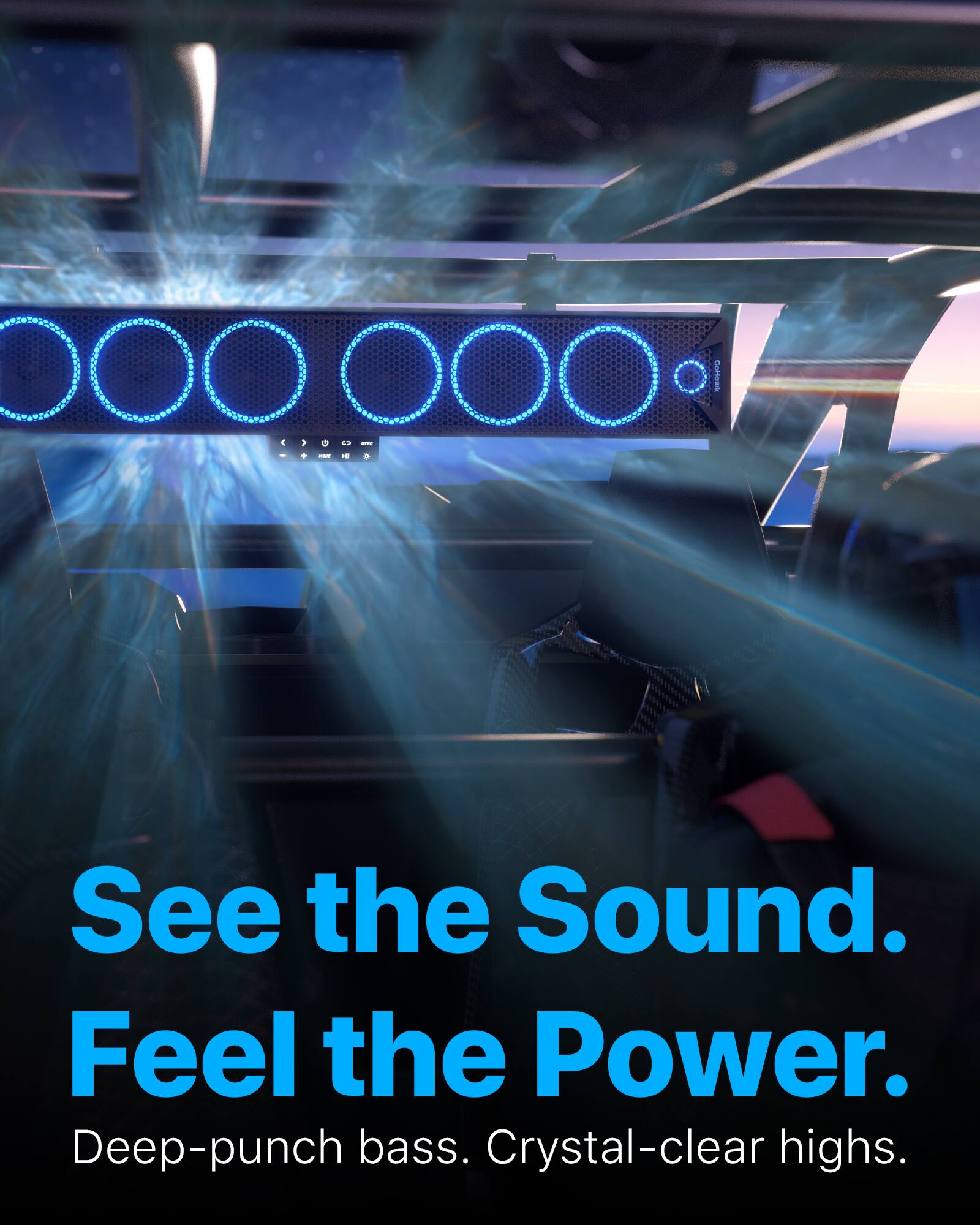 C.OOM  
- e .... : - See the Sound. Feel the Power.  
Deep-punch bass. Crystal-clear highs.