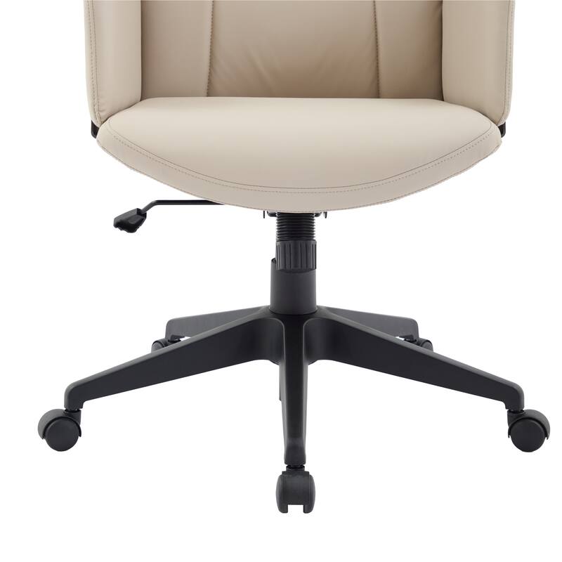 Alt View 7. LeisureMod - Inifini High Back Office Chair Ergonomic PU Leather Lumbar Support Foam Cushion Iron Frame - Tan.