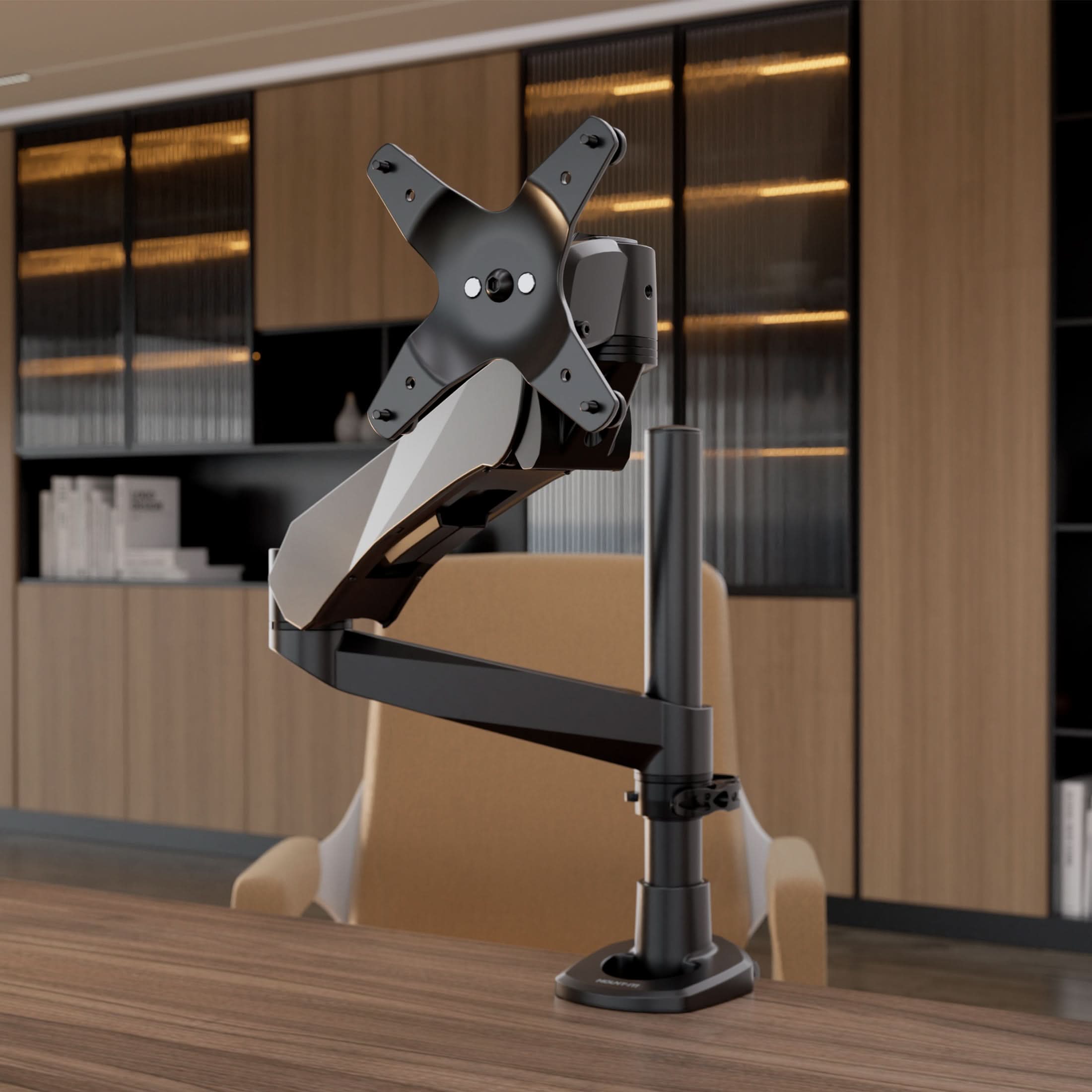 Alt View 5. Mount-It! - CLiX Series Spring Arm Dual-Segmented Single Monitor Mount – Full Motion Desk Arm for 17"-30" Displays, Black - Black.