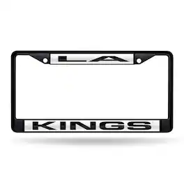 Rico Industries - Los Angeles-King's - LA Hockey - Black Painted Metal Laser Cut License Plate Frame - Multi