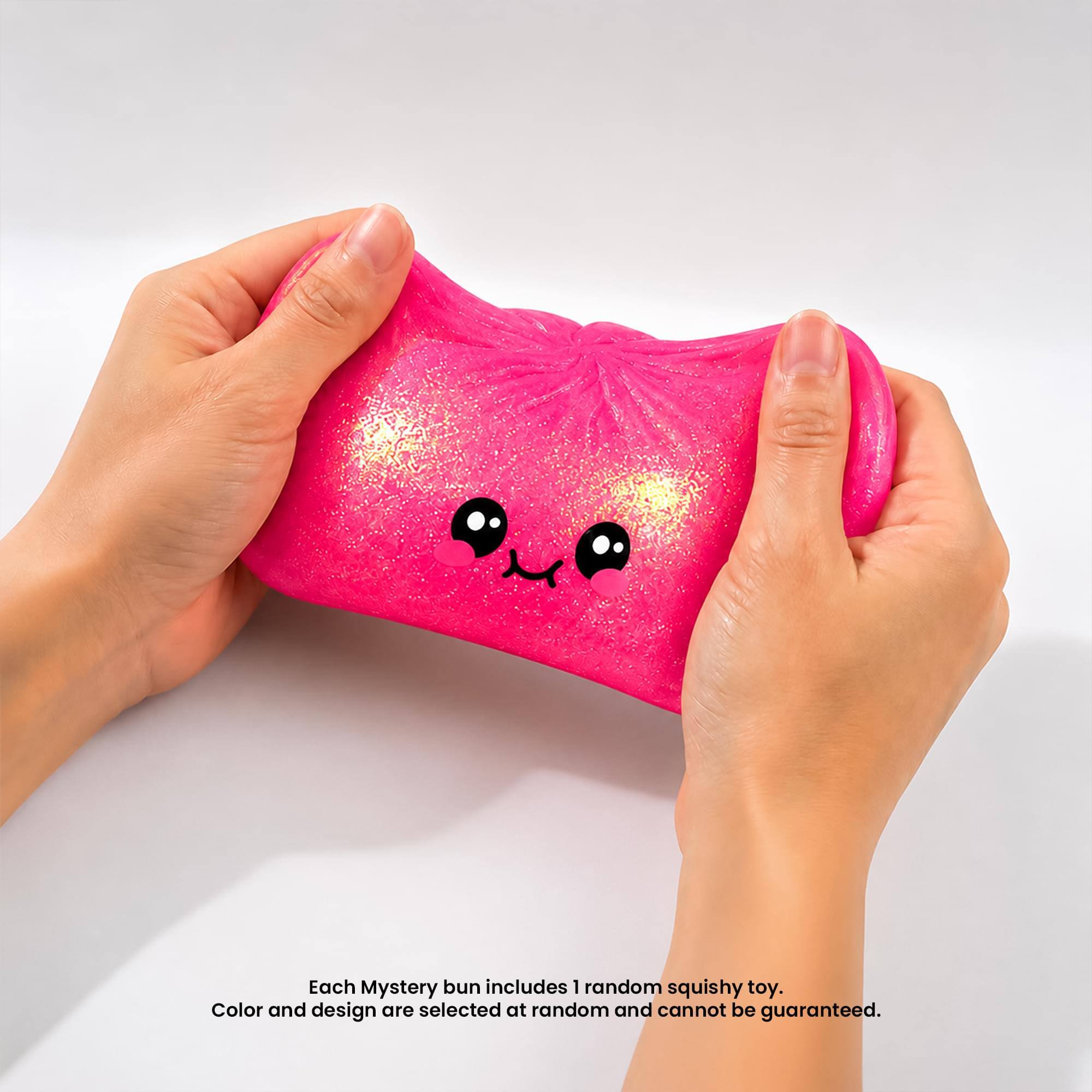 Each Mystery bun includes 1 random squishy toy. Color and design are selected at random and cannot be guaranteed.