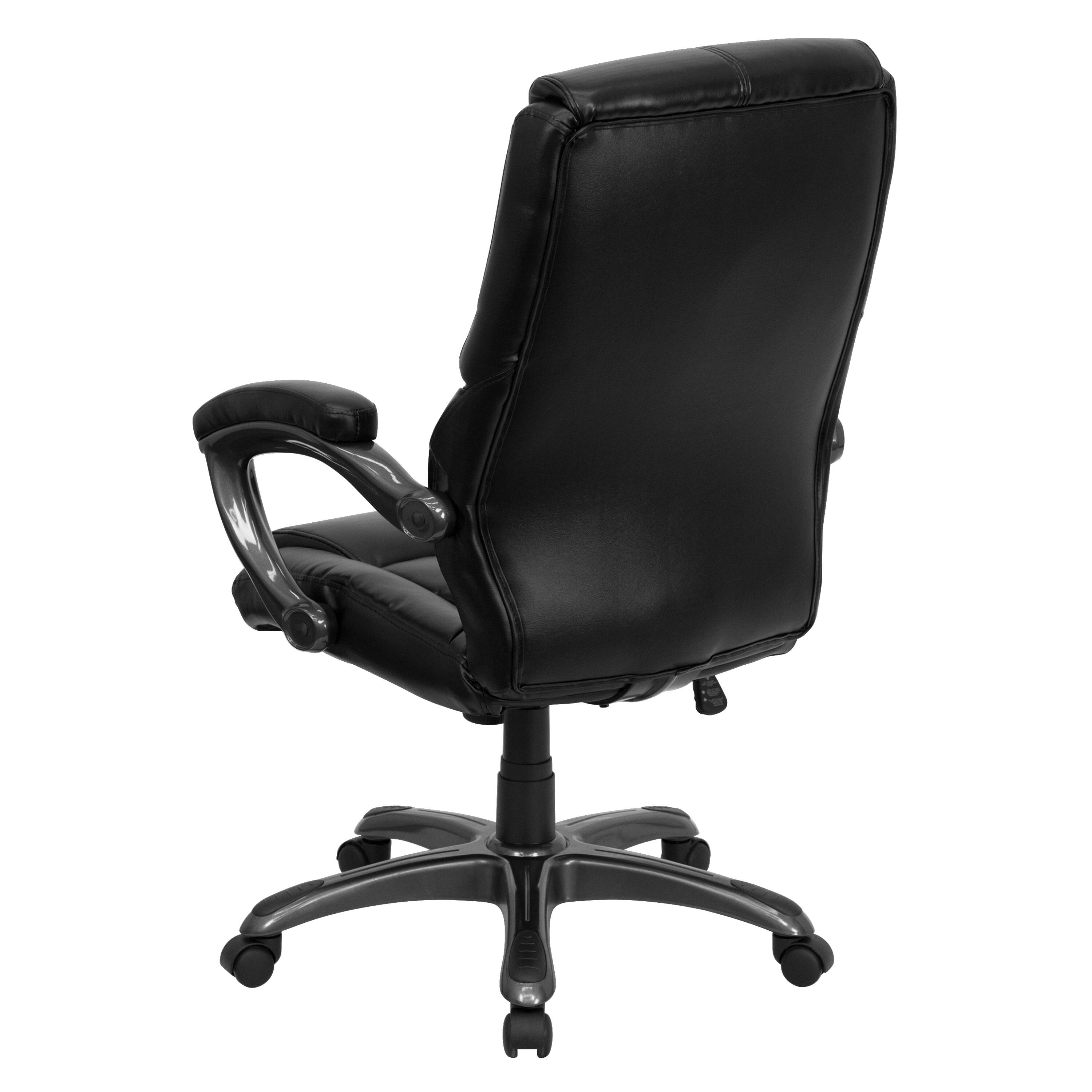 Alt View 5. Emma + Oliver - High Back LeatherSoft Executive Swivel Ergonomic Office Chair with Arms - Black.