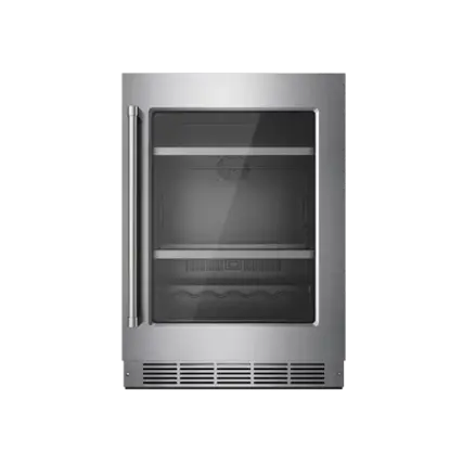 Front. Thor Kitchen - 113 Can Undercounter Beverage Cooler - Stainless steel.
