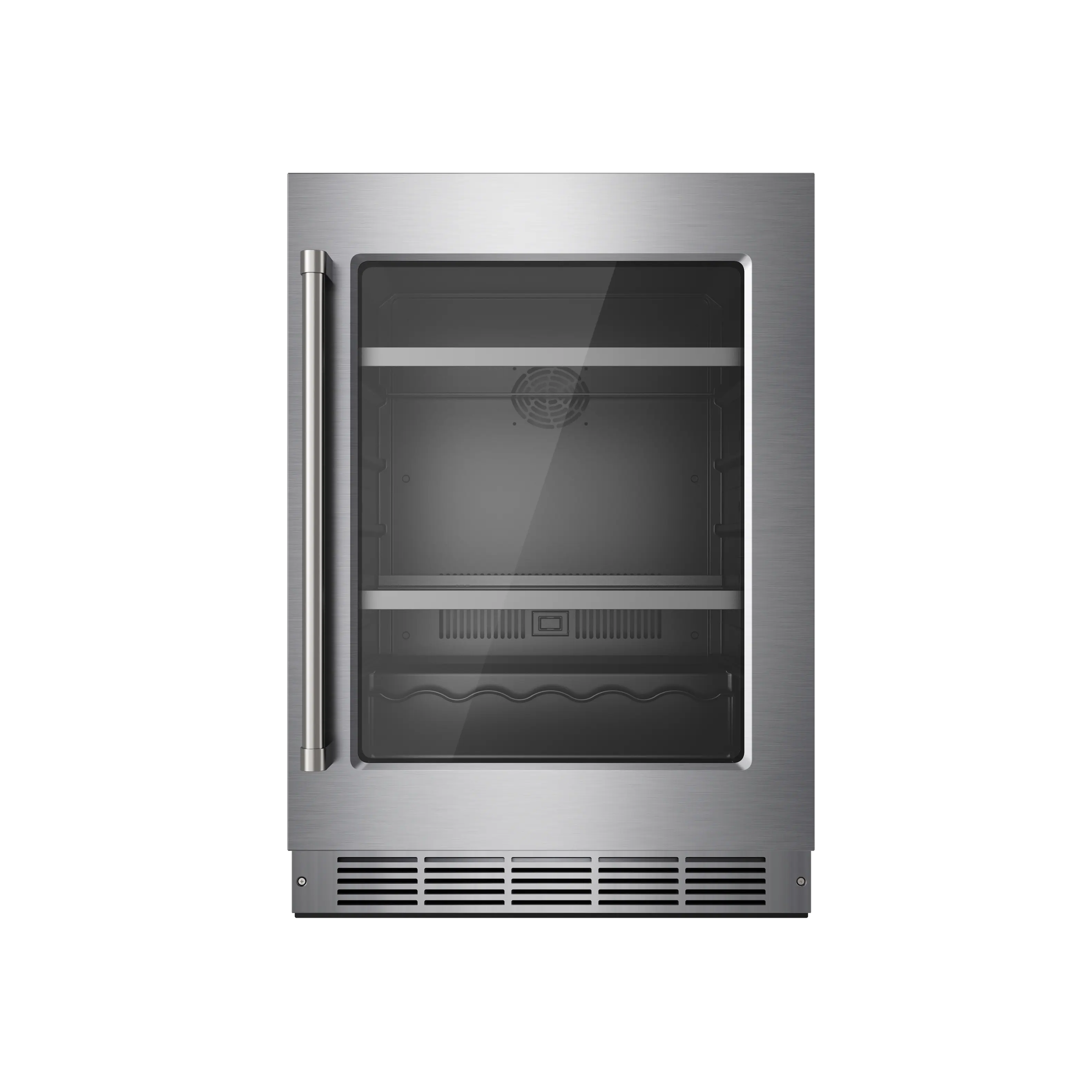 Front. Thor Kitchen - 5.2 Cu Ft Built In Mini Fridge 113 Can Undercounter Beverage Cooler - Stainless steel.