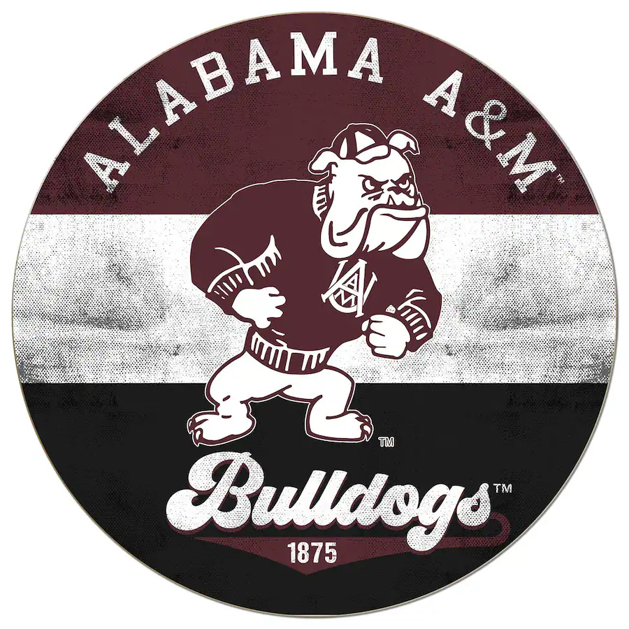 Jardine Alabama A&M Bulldogs 20'' x 20'' Retro Logo Circle Sign Maroon ...
