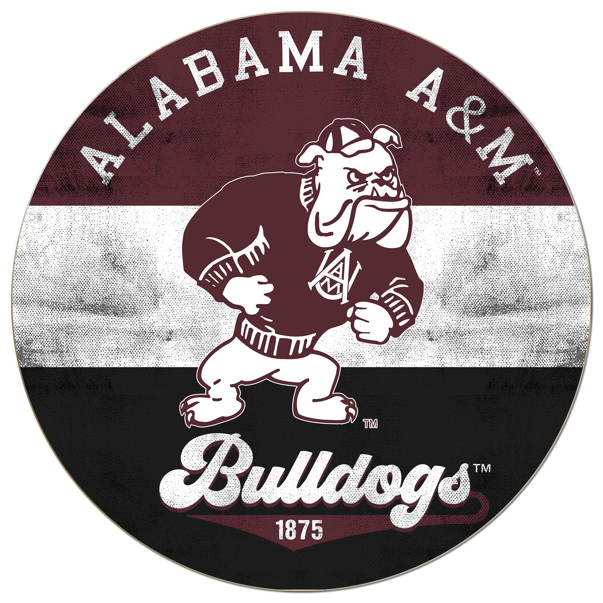 Jardine - Alabama A&M Bulldogs 20'' x 20'' Retro Logo Circle Sign - Maroon