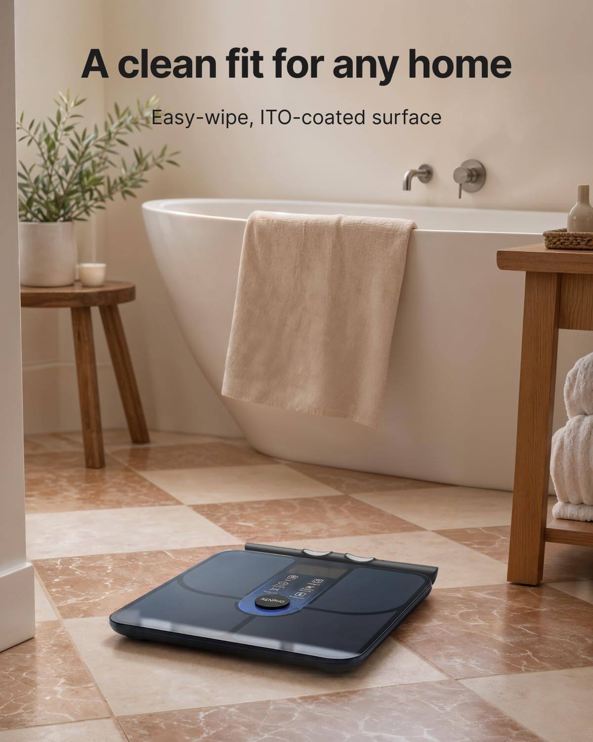 A clean fit for any home  
Easy-wipe, ITO-coated surface