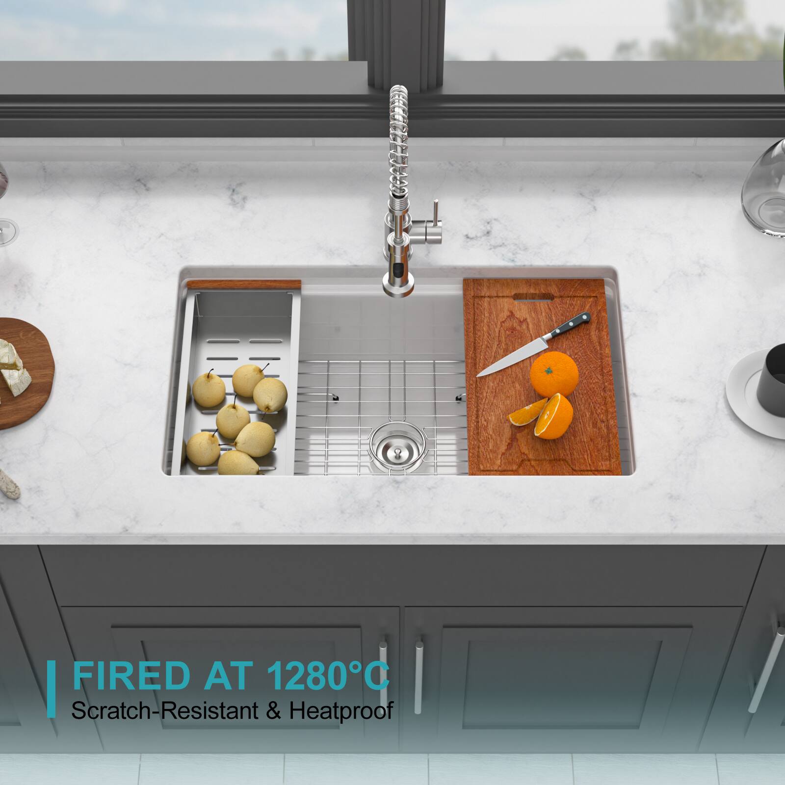 Fired at 1280°C  
Scratch-Resistant & Heatproof