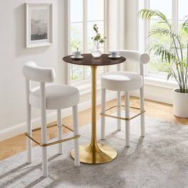 Modway - Lippa Round Wood Bar Table - Gold Cherry Walnut