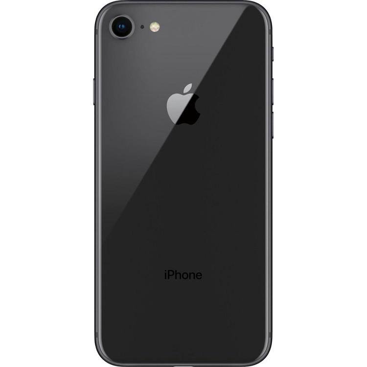 Back. Apple - iPhone 8 A1863 (Fully Unlocked) 256GB w/ Pre-Installed Tempered Glass and Bluetooth Earbuds - Space Gray.