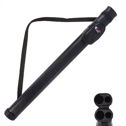 Front. GSE Games & Sports Expert - 1x1 Deluxe Hard Billiard Pool Cue Stick Carrying Case, Billiard Cue Case - Black - Black.