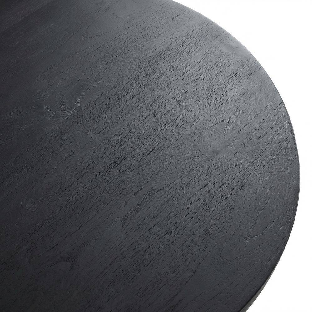 Alt View 1. FurniFact - Oval Concrete Coffee Table with Modern Design and Sturdy Surface - Black.