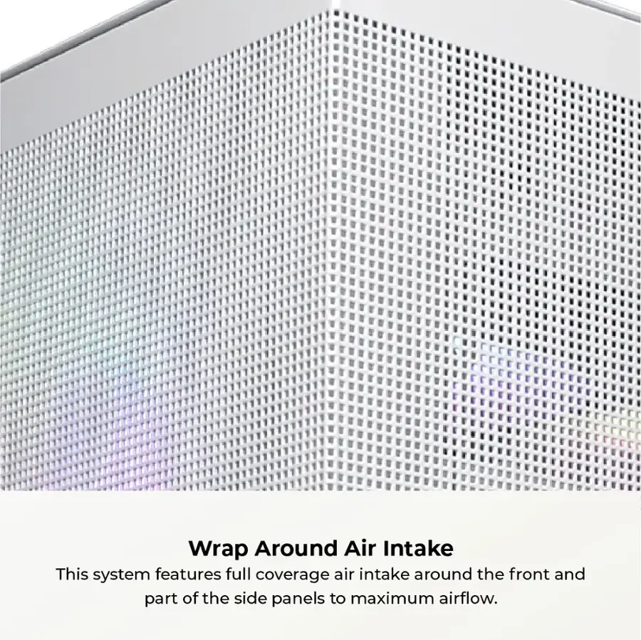 Wrap Around Air Intake: This system features full coverage air intake around the front and part of the side panels to maximize airflow.