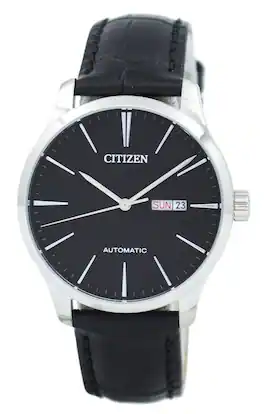 Citizen - Automatic Leather Strap NH8350-08E Men's Watch - Black/Silver