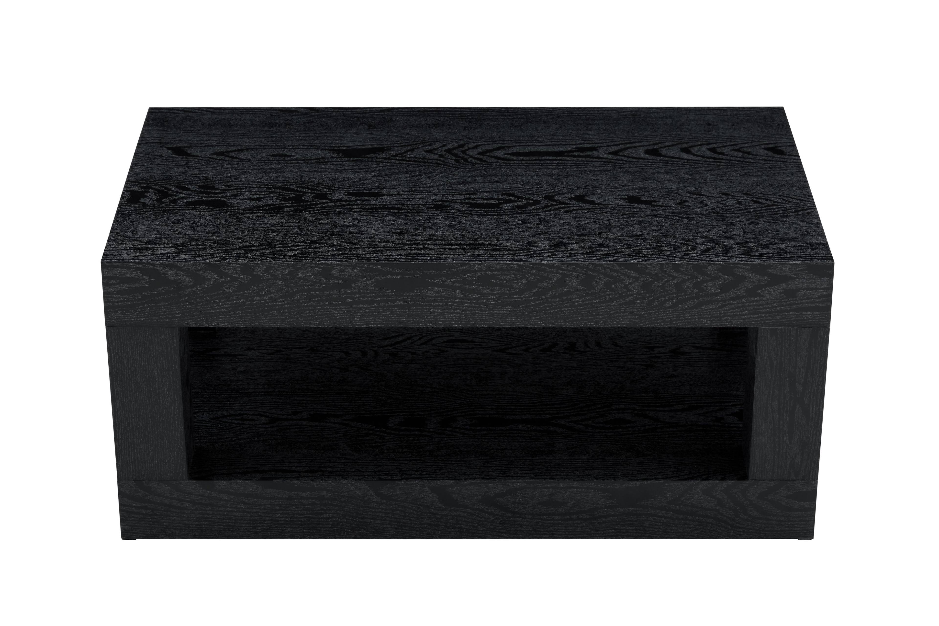 Alt View 6. Loheer - Loheer- Modern 2-Tier Coffee Table Open Storage 3.29x1.8x1.5 ft Rectangular Center Table for Living Room - Black Woodgrain.