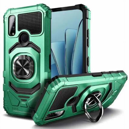Front. RomeTech - Rome Tech Armor Case for Kyocera DuraSport 5G - Dark Green / Teal.