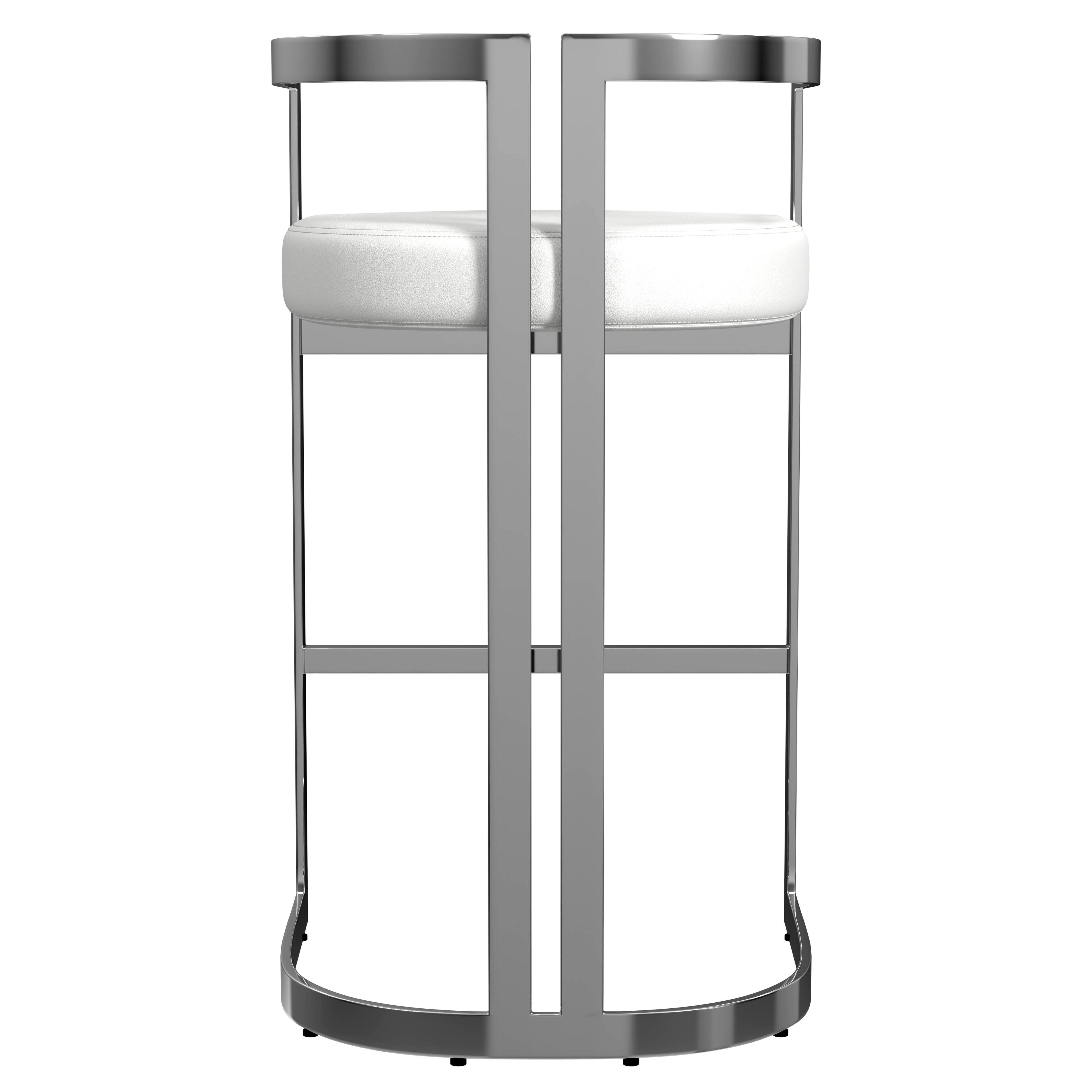 Alt View 3. Butler Specialty - Clarence Faux Leather 28" Barstool - White.