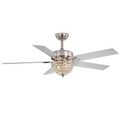 Breezary 52'' Indoor Ceiling Fan with Crystal Bead Bowl