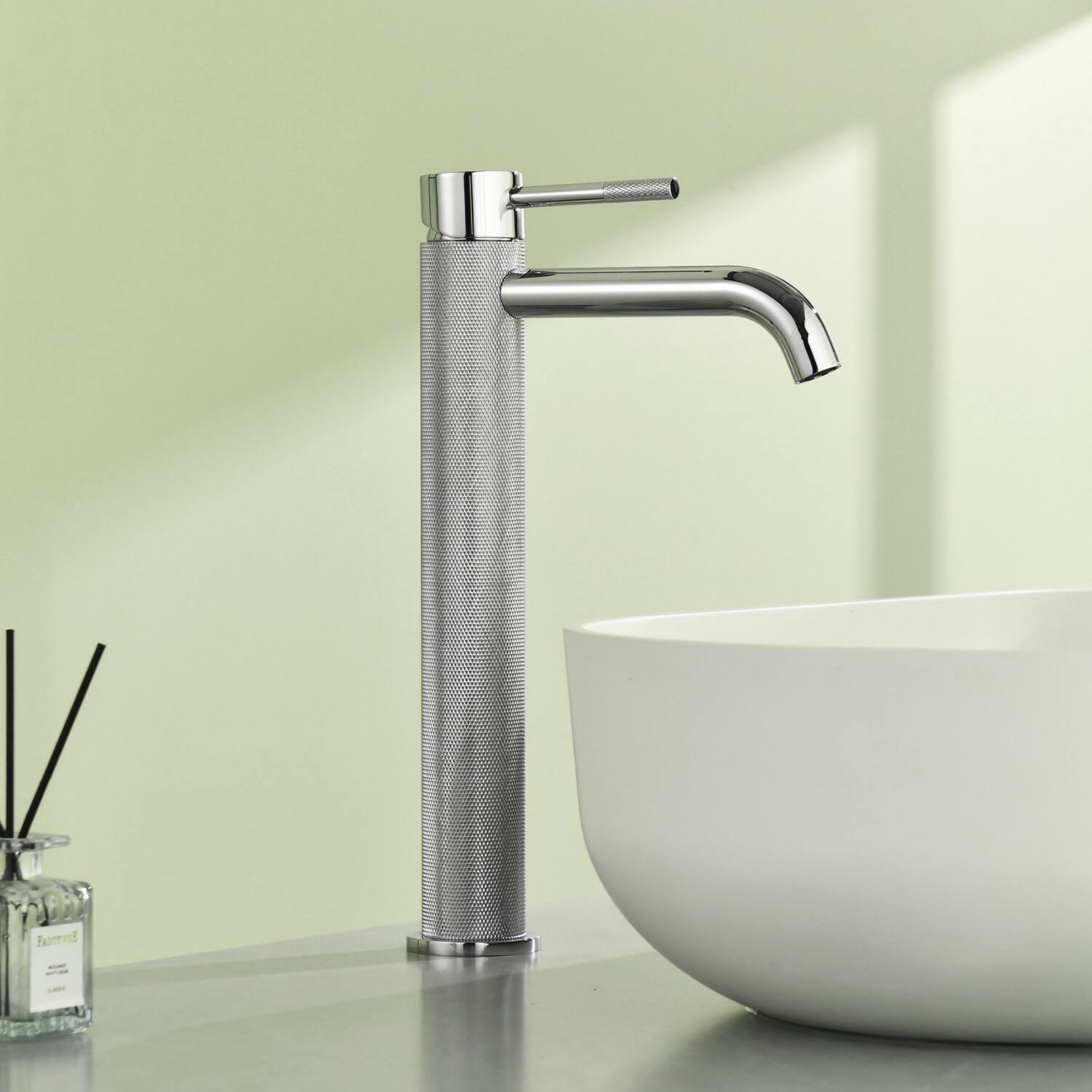 Alt View 1. Boyel Living - Chrome Carved Bathroom Faucet Solid Brass Single Handle - Chrome.