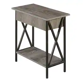 Convenience Concepts - Tucson Electric Flip Top Table - Weathered Gray/Black