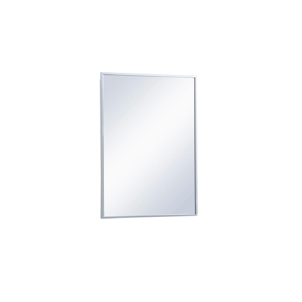 Back. Elegant Decor - Metal mirror medicine cabinet 20 inch x 28 inch in silver - Silver.