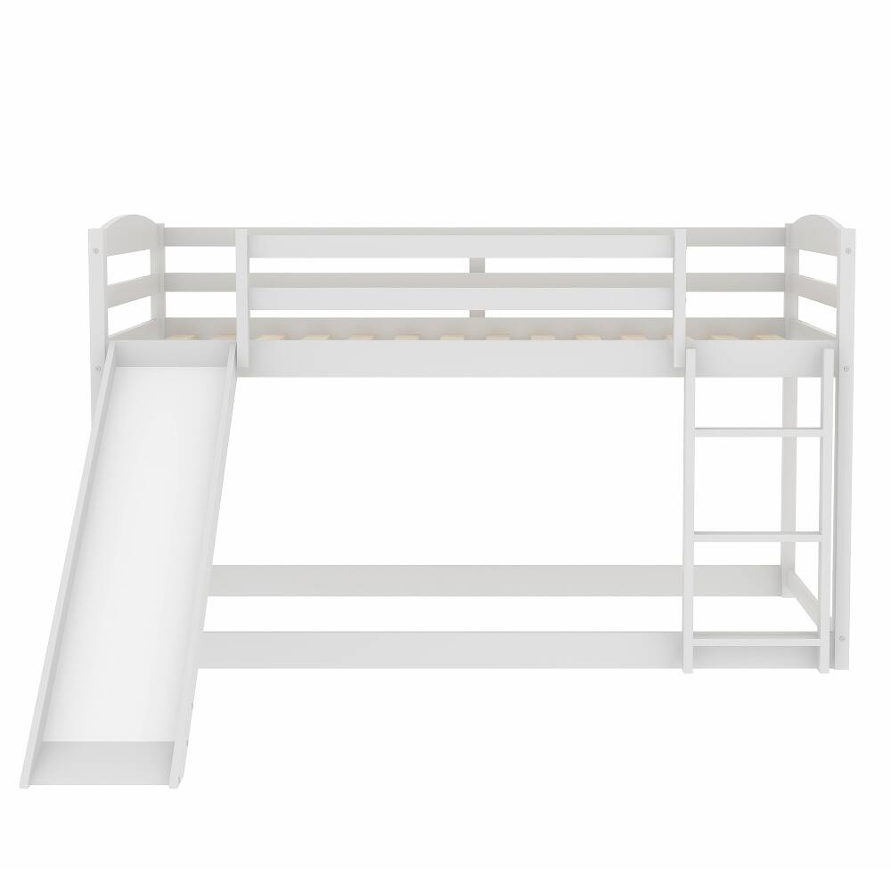 Alt View 8. Loheer - Loheer Twin Over Twin Bunk Bed with Slide and Ladder White - White.