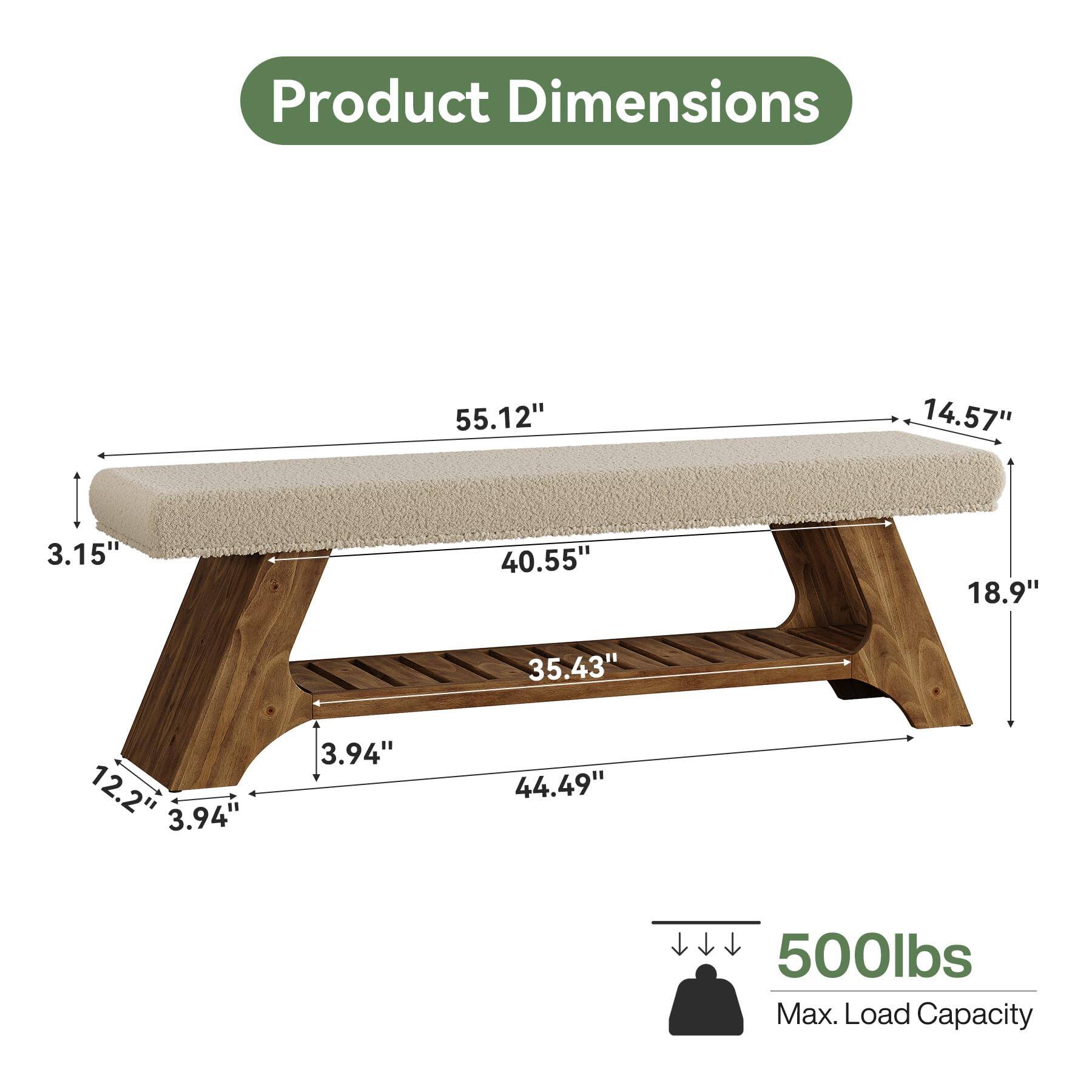 Product Dimensions
55.12"
14.57"
3.15"
40.55"
18.9"
35.43"
12.2"
3.94"
3.94"
44.49"
500lbs Max. Load Capacity