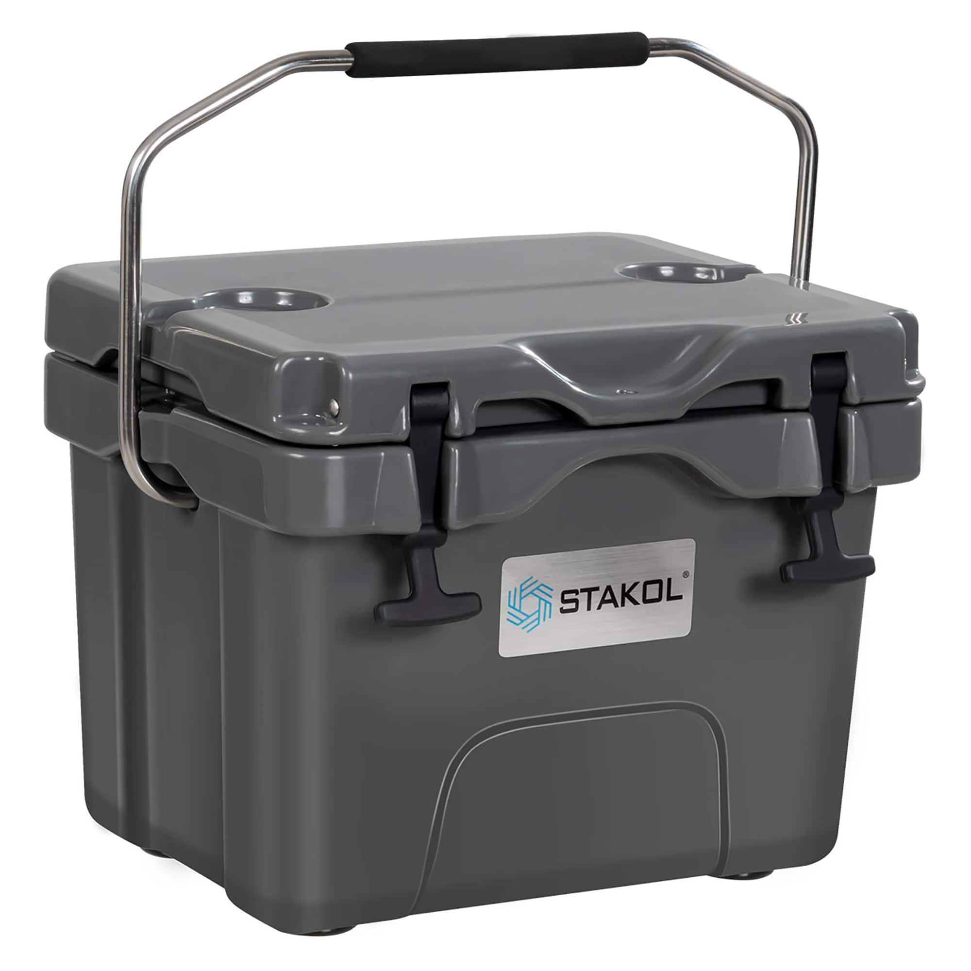Costway - 16 Quart Cooler Portable Ice Chest Leak-Proof 24 Cans Ice Boxfor Camping - Gray