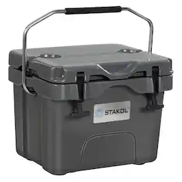 Costway - 16 Quart Cooler Portable Ice Chest Leak-Proof 24 Cans Ice Boxfor Camping - Gray