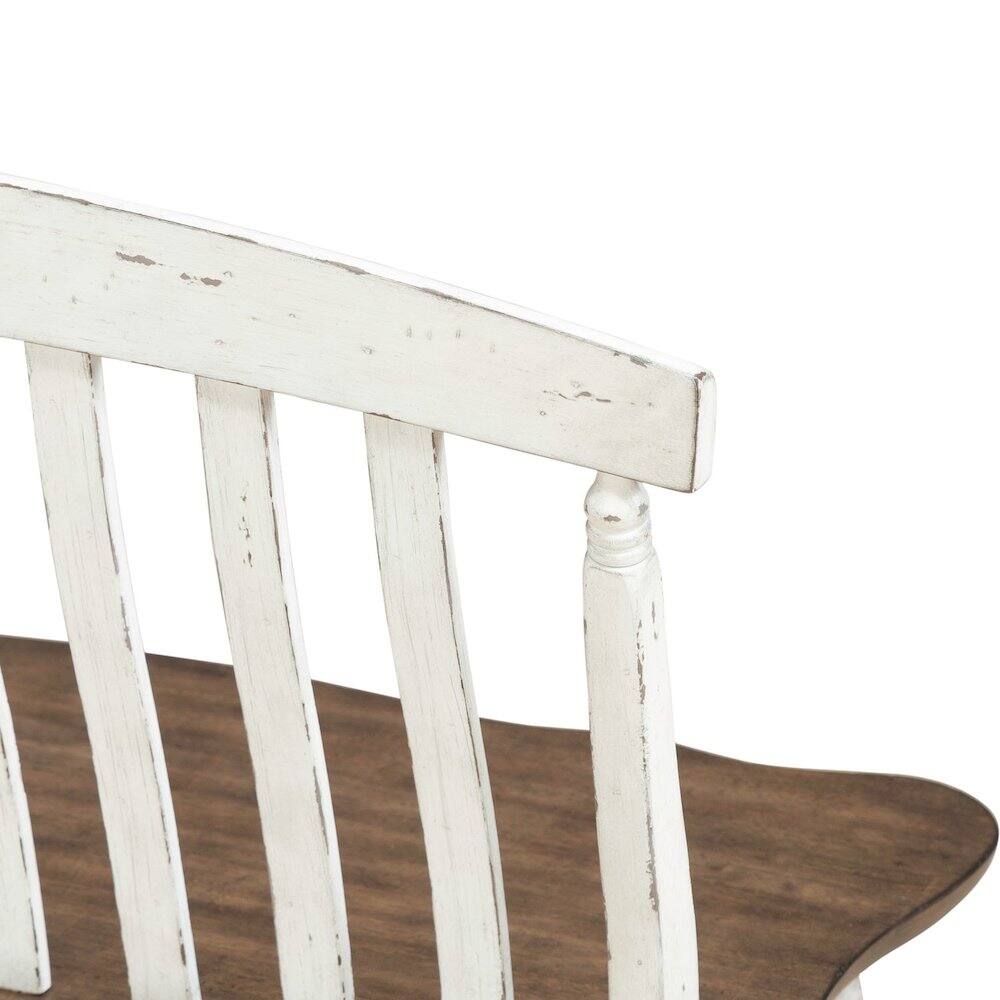 Alt View 6. Liberty Furniture Industries - Al Fresco Slat Back Bench for Dining Room - Graphite & Whitestone - Graphite & Whitestone.
