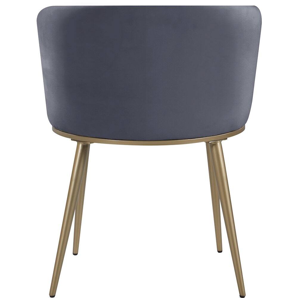 Alt View 1. Meridian Furniture - Skylar Grey Velvet Dining Chair, Set of 2 - Grey.