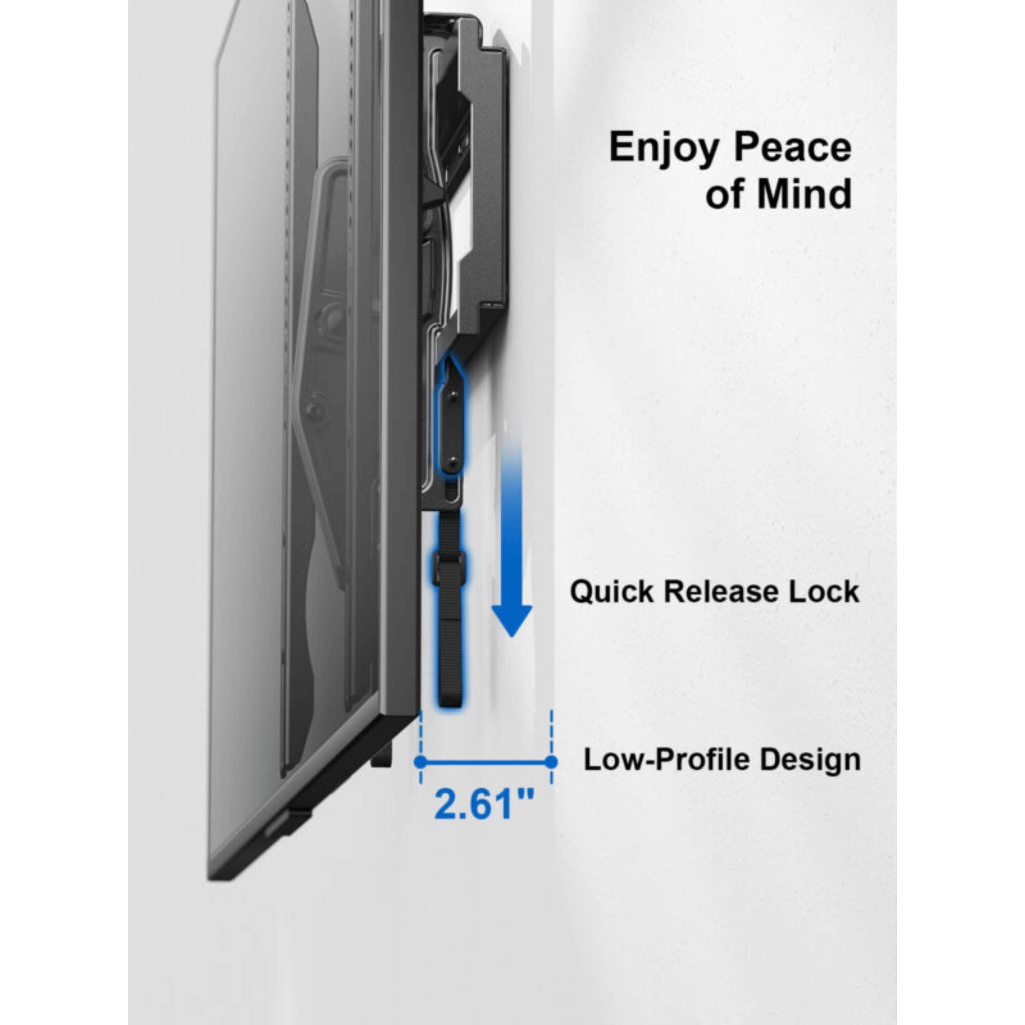 Enjoy Peace of Mind, Quick Release Lock, Low-Profile Design, 2.61"