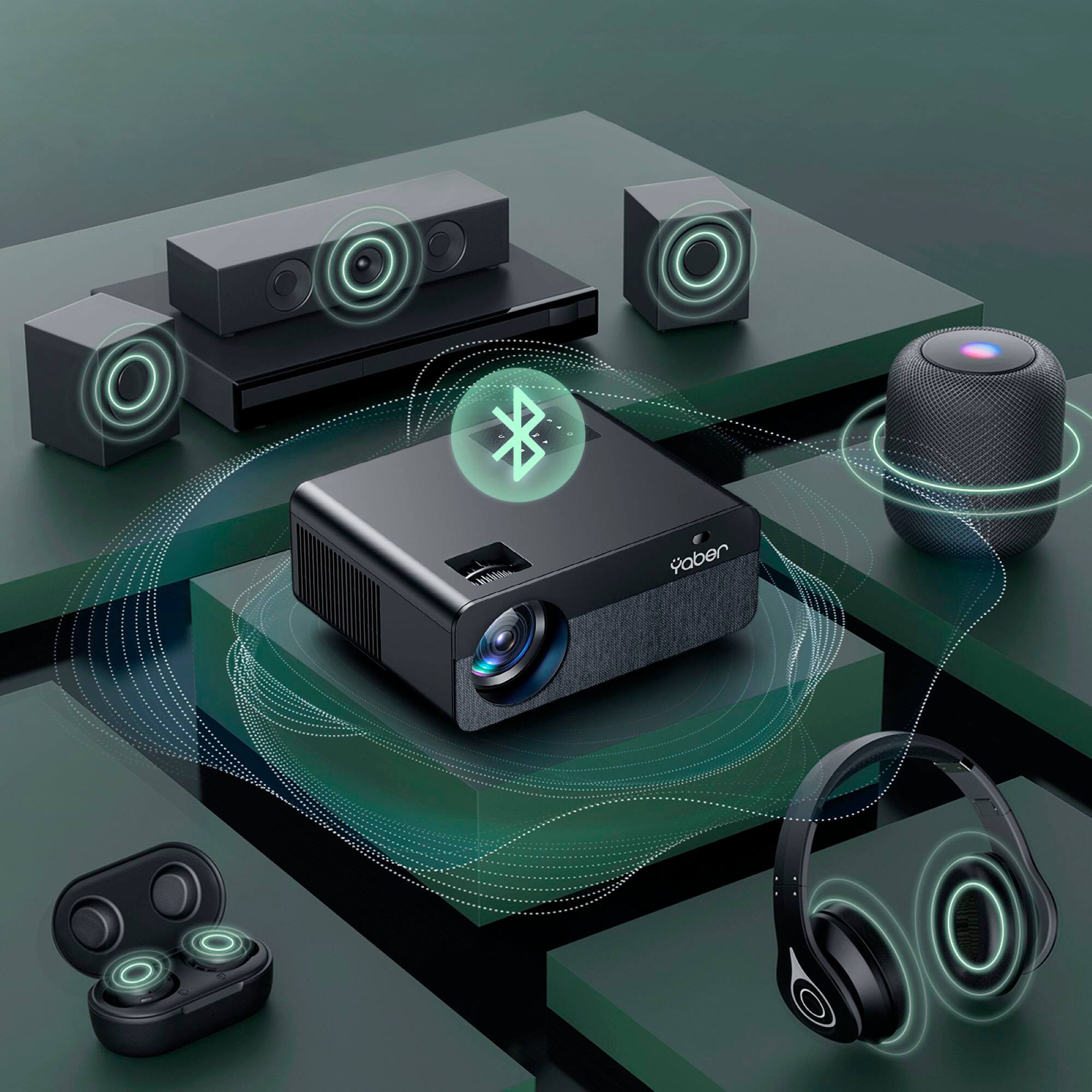 Alt View 15. Yaber - Yaber - Buffalo Pro U9 Native 1080P Entertainment LCD Projector - Black.