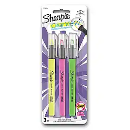 Sharpie - Clear View Highlighter, Chisel Tip, 3/Pack - Assorted