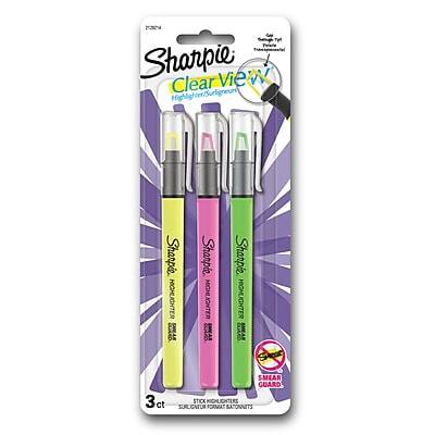 Sharpie - Clear View Highlighter, Chisel Tip, 3/Pack - Assorted