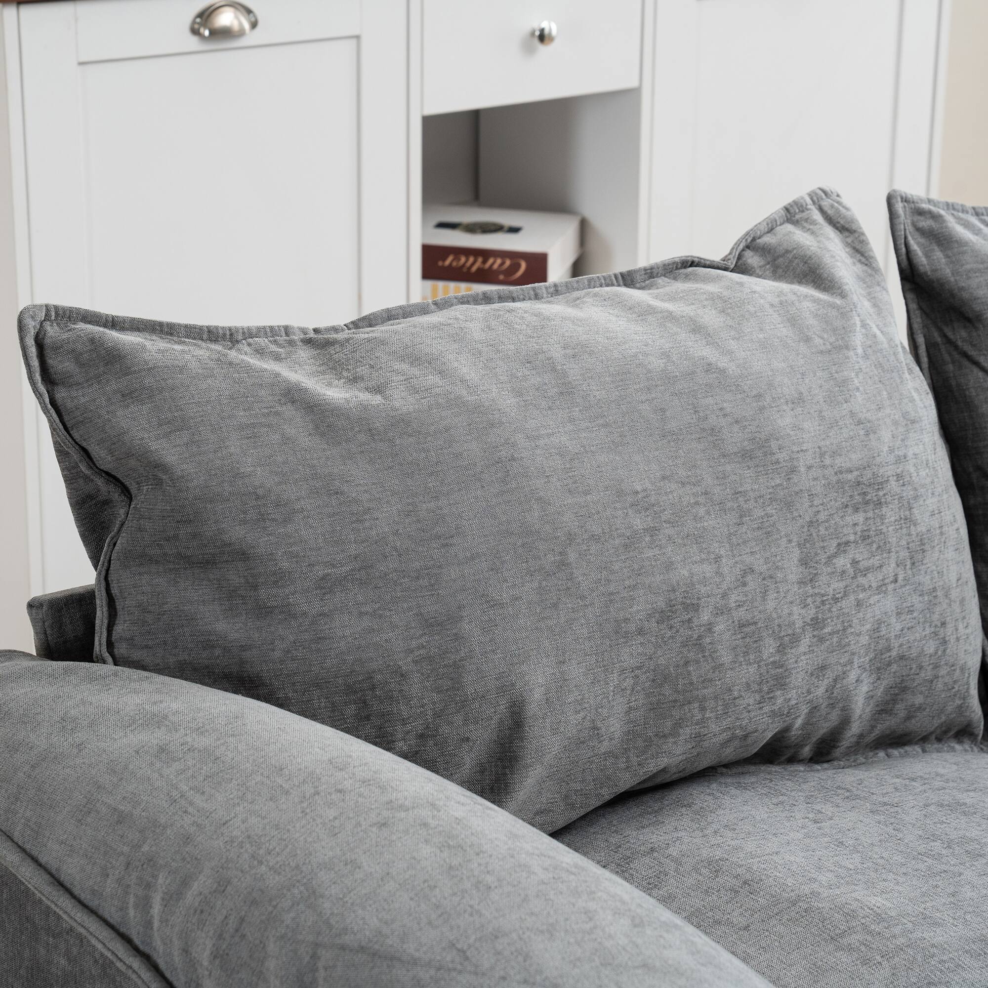 Alt View 2. Tiramisubest - Convertible U-Shaped Sofa with Storage Footstools,2-Seater Combination Sofa for Living Room/Bedroom/Office,Gray - Gray.