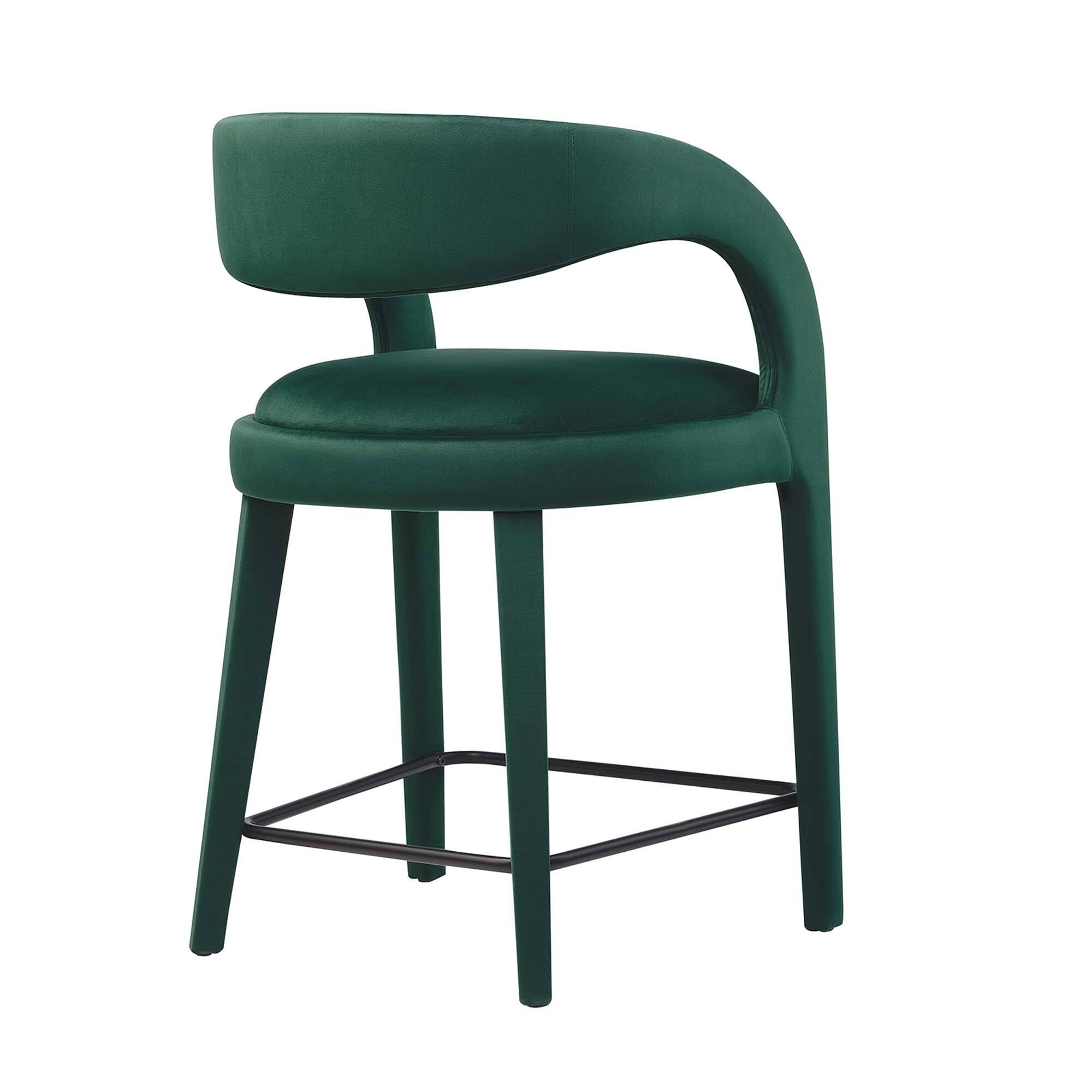 Alt View 4. Modway - Pinnacle Performance Velvet Counter Stool Set of 2 by Modway - Green Black.