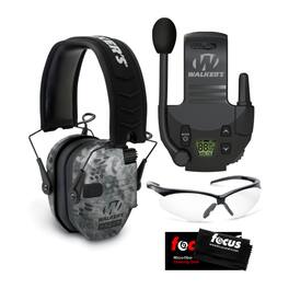 Walkers - Razor Digital Ear Muffs (Raid Kryptek) with Walkie-Talkie and Glasses - Kryptek Camo