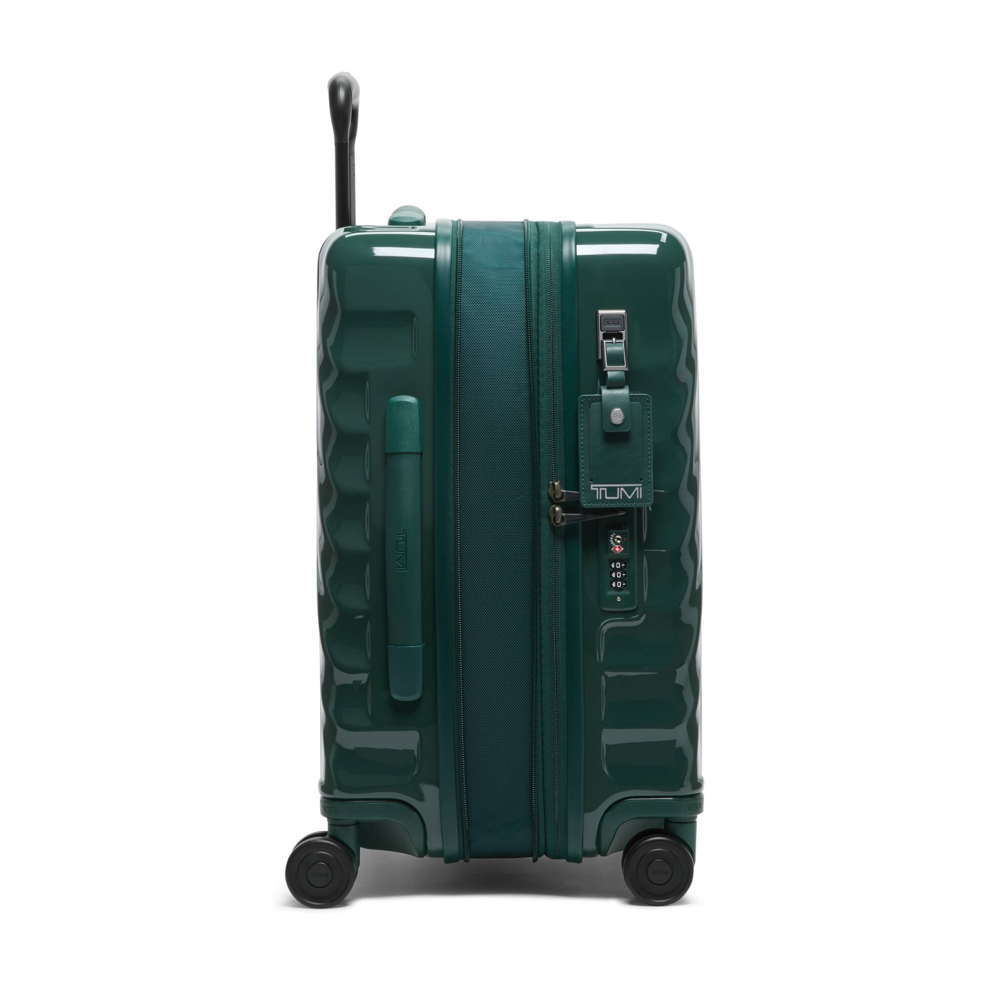 Left. TUMI - 19 Degree International Expandable 4-Wheel Carry-On Spinner Suitcase - Deep Pine.