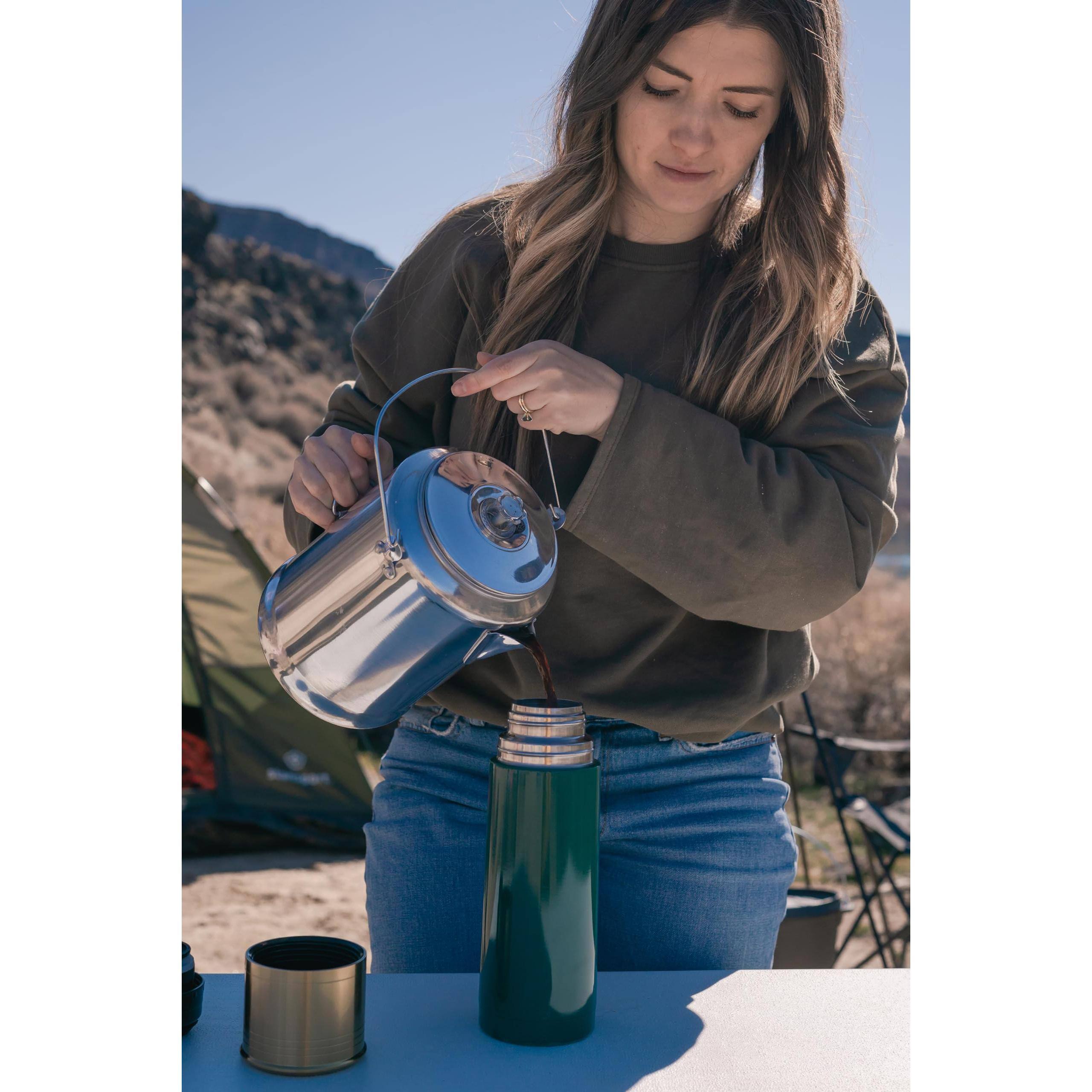 Alt View 9. Dapper Styles - Aluminum Percolator Coffee Pot With Wire Handle - 9 Cups-Without Filters.