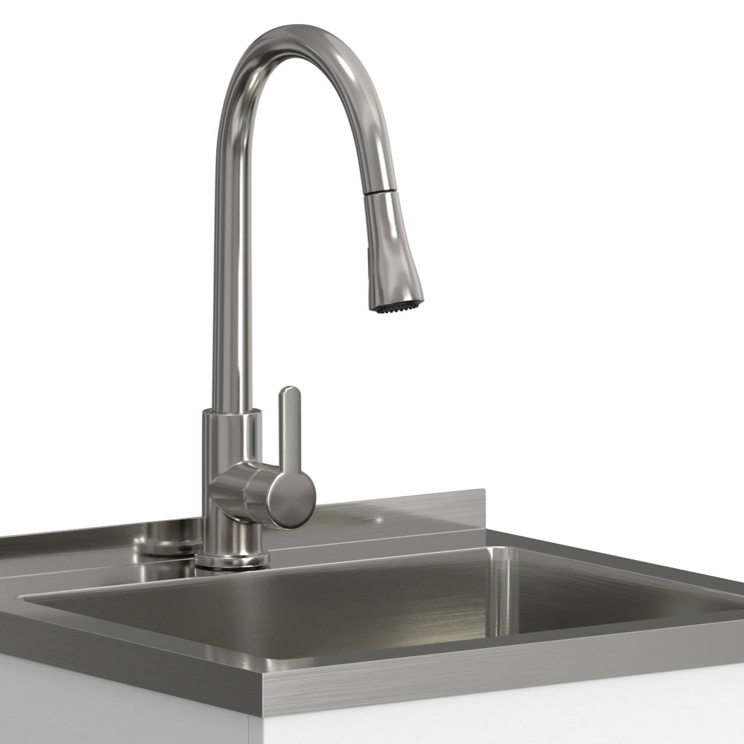 Alt View 7. Simpli Home - Modern Wide Shaker All-In-One 20-inch Laundry Utility Sink and Cabinet - Pure White.