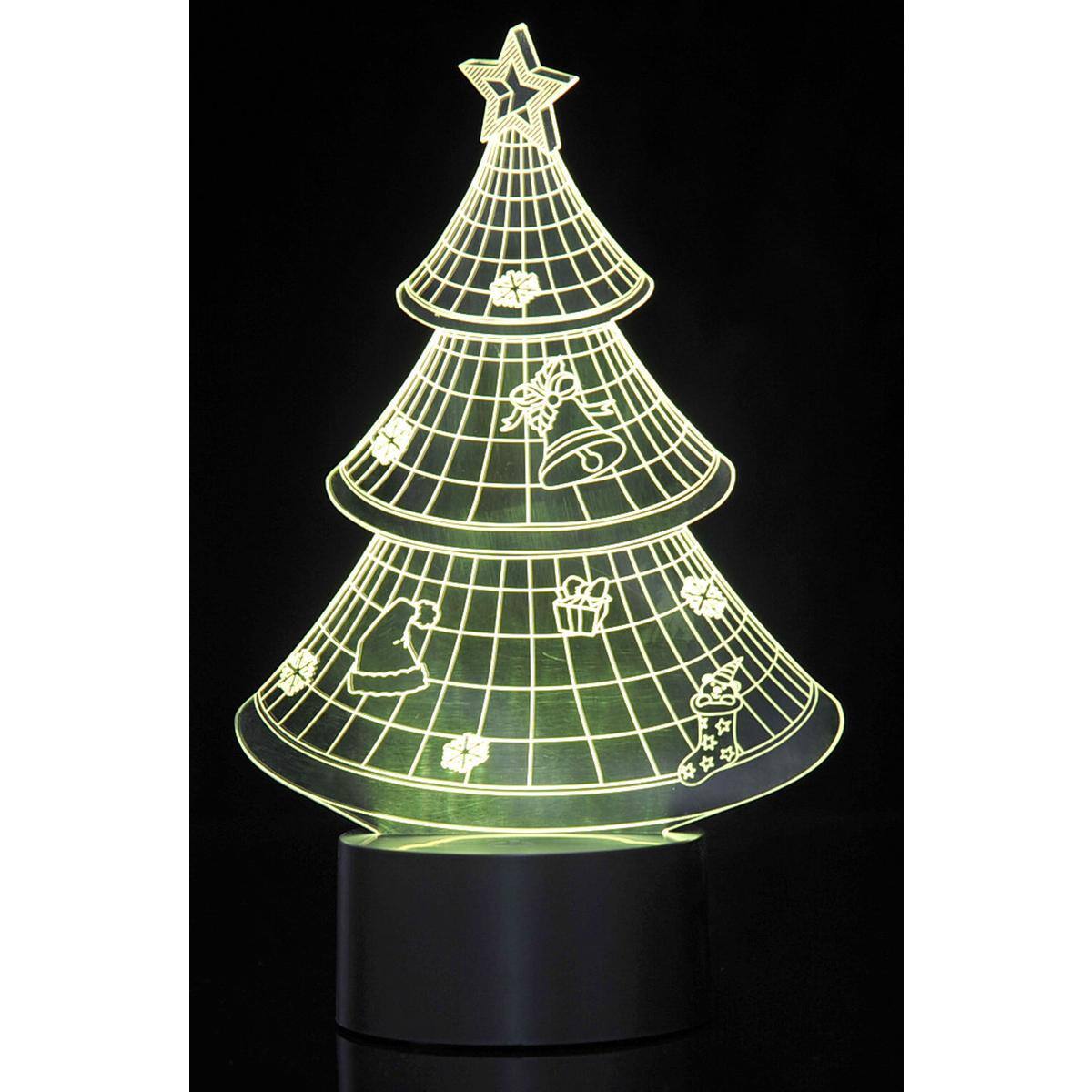 Alt View 2. JuzToys - 3D Night Light for Kids, 3D Christmas Tree Laser Cut Precision LED Lights, LED Lamp for Bedrooms and Offices - Black.